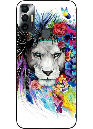 Силіконовий чохол для tecno spark 7 з картинкою лев