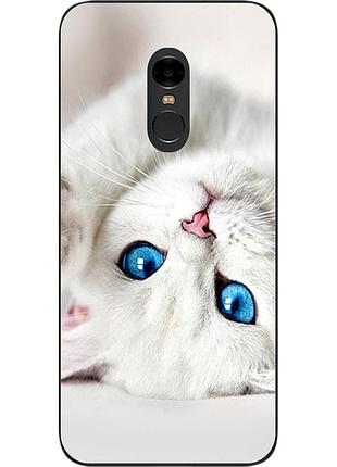 Чохол силіконовий для xiaomi redmi note 4x з картинкою білий котик