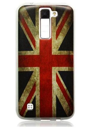 Силиконовый чехол бампер для lg k8 / k350 с картинкой флаг