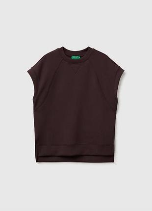 Жіноча коричнева пряма футболка benetton