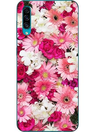 Силиконовый чехол бампер для samsung a30s galaxy a307f с картинкой нежные цветы