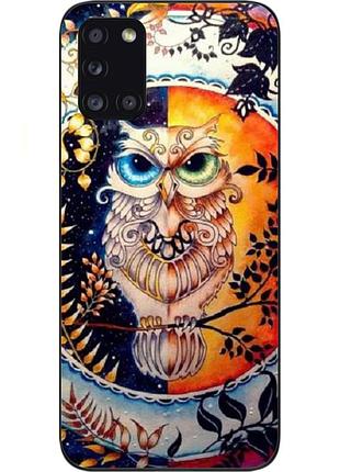 Чехол силиконовый для samsung a31 galaxy a315f с картинкой филин