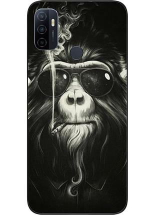 Силіконовий чохол для oppo a53 з картинкою мавпа в окулярах