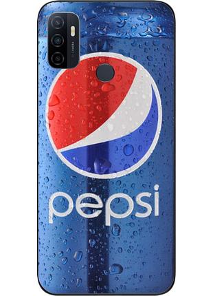 Силиконовый чехол для oppo a53 с картинкой pepsi