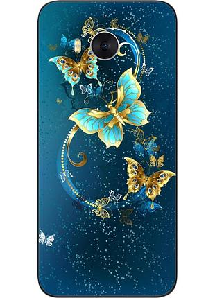 Чохол силіконовий для huawei y5 2017 з картинкою метелики
