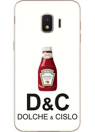 Антибрендовый силіконовий чохол для samsung j2 core galaxy 2018 j260 з картинкою dolche & cislo