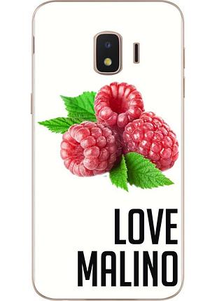 Антибрендовый силіконовий чохол для samsung j2 core galaxy 2018 j260 з картинкою love malino