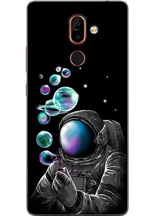 Бампер силиконовый чехол для nokia 7 plus с картинкой космонавт и планеты