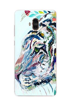 Оригінальний чохол накладка для huawei mate 10 з картинкою тигр акварель