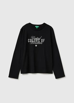 Детский бежевый прямой реглан benetton черный, m