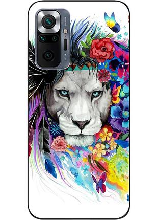Силиконовый чехол для xiaomi redmi note 10 pro с картинкой лев