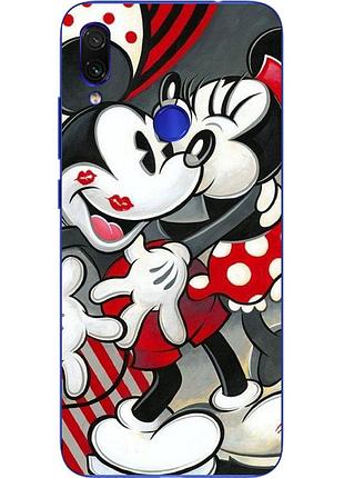Оригинальный чехол накладка для xiaomi redmi note 7 с картинкой поцелуй минни
