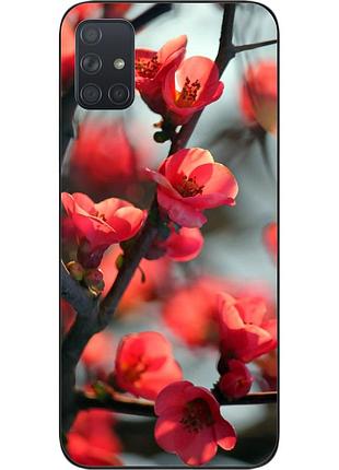 Чехол силиконовый для samsung a71 galaxy a715f с картинкой сакура