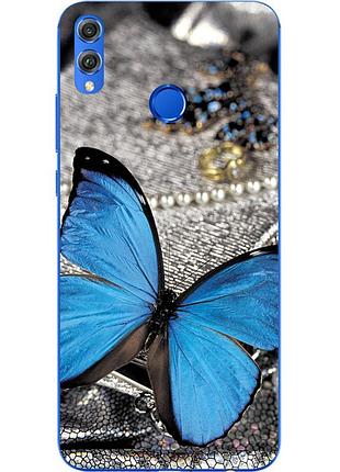 Чехол силиконовый для huawei honor 8x с картинкой бабочка