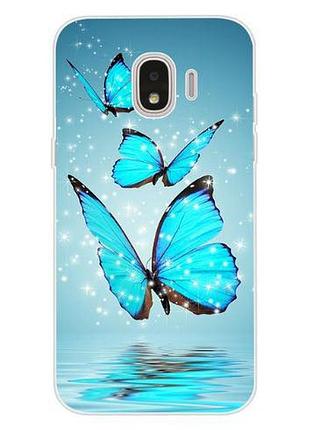 Бампер силіконовий чохол для samsung j4 2018 galaxy j400 з картинкою три метелики