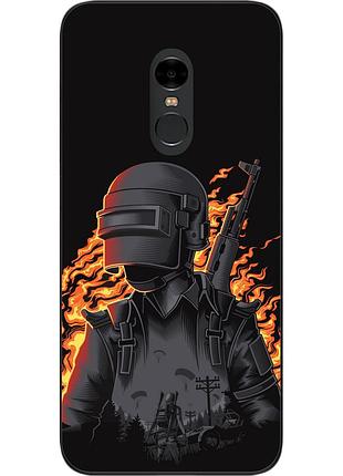 Бампер силиконовый чехол для xiaomi redmi note 4x с картинкой pubg