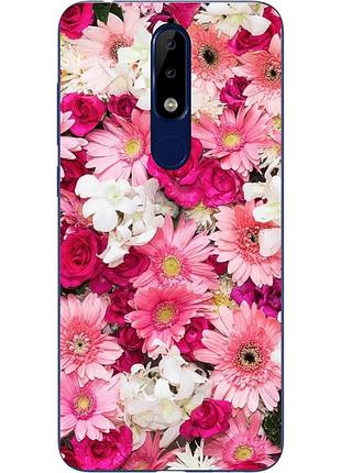 Силіконовий чохол бампер для nokia 5.1 2018 з картинкою ніжні квіти