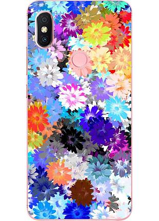 Силиконовый чехол с рисунком для xiaomi redmi s2 яркие цветы
