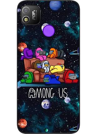 Силіконовий чохол для tecno pop 4 з картинкою among us команда