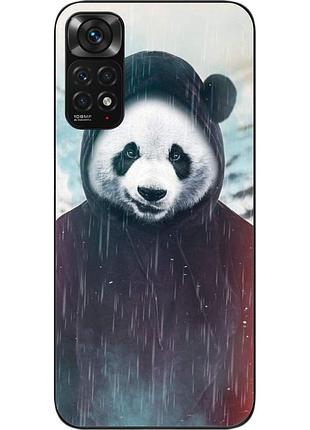 Силиконовый чехол для xiaomi redmi note 11 / note 11s с картинкой панда в капюшоне