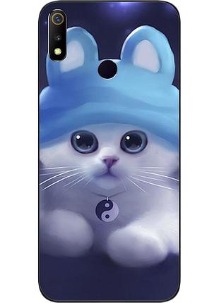 Бампер силіконовий чохол для realme 3 з картинкою котик