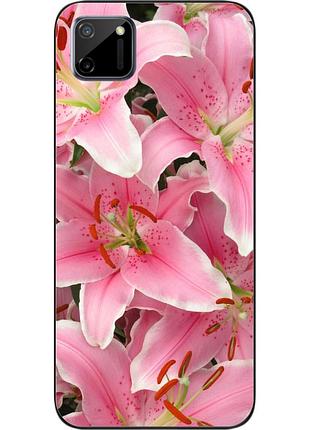 Силиконовый чехол для realme c11 с картинкой лилии