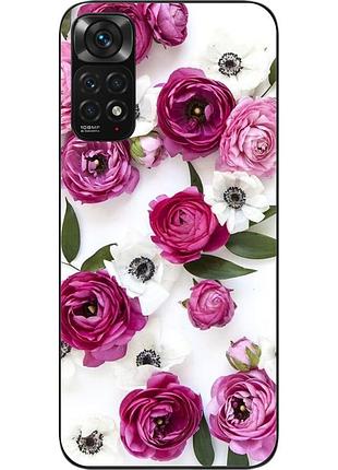 Силиконовый чехол бампер для xiaomi redmi note 11 / note 11s с картинкой цветы