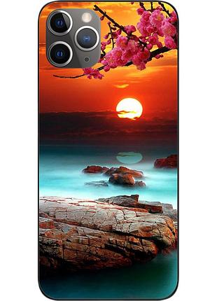 Силиконовый чехол для iphone 11 pro с картинкой красивый закат