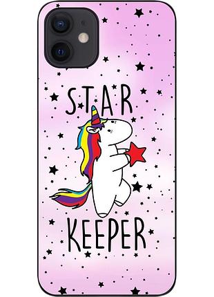 Силиконовый чехол бампер для iphone 12 с картинкой единорожек