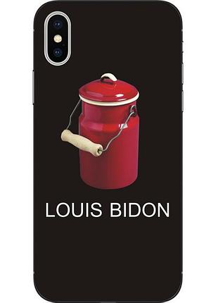 Антибрендовый силиконовый чехол для iphone xs с картинкой louis bidon