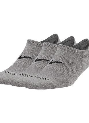 Носки nike u nk everyday plus cush footie 3pr серый уни 34-38