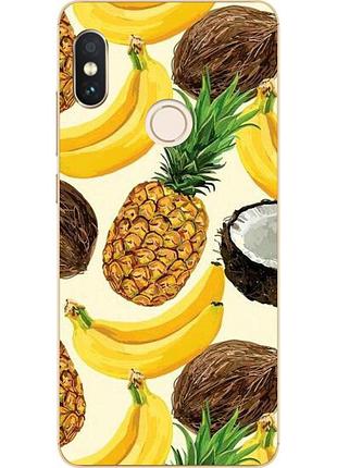 Силиконовый чехол бампер для xiaomi redmi note 5 с картинкой фрукты