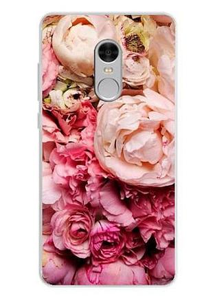 Яскраві оригінальні чохли з картинками для xiaomi redmi note 4 півонії