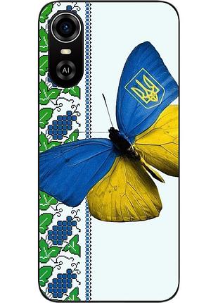Оригинальный чехол для zte blade a31 plus с картинкой патриотическая бабочка
