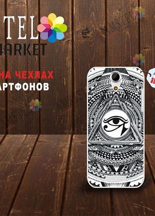 Бампер силиконовый чехол для doogee y100x с картинкой масонский глаз