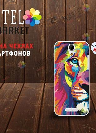 Силиконовый бампер для doogee y100x с картинкой цветной лев