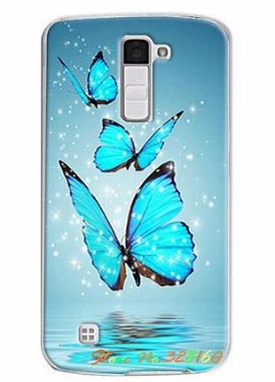 Оригинальный чехол накладка для lg k8 / k350 с картинкой три бабочки