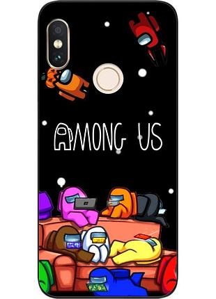 Силіконовий чохол для xiaomi redmi note 5 з картинкою among us
