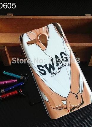 Чехол для lenovo a606 оригинальная панель накладка с картинкой swag