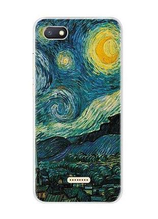 Силиконовый чехол бампер для xiaomi redmi 6a с картинкой лунная ночь