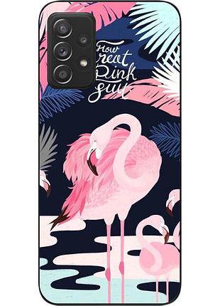 Оригинальный чехол для samsung a52 galaxy a525f с картинкой фламинго