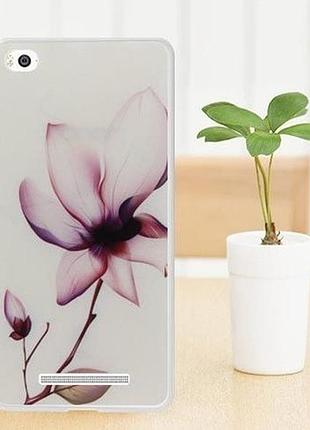 Силиконовый чехол накладка для xiaomi m4с / 4i с картинкой цветок