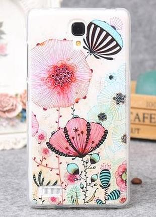 Силіконовий чохол накладка для xiaomi redmi note з картинкою маки