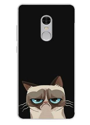 Чохол з картинкою (силікон) для xiaomi redmi note 4 котик