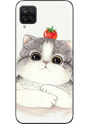 Силиконовый чехол для samsung a12 galaxy a125f с картинкой котенок
