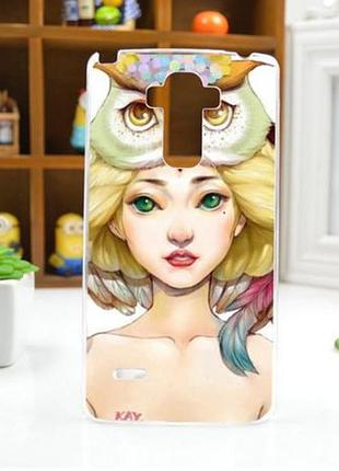 Силиконовый чехол бампер для lg g4 stylus ls770 h630 с рисунком девушка