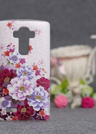 Чехол-накладка для lg g4 h818 с картинкой цветы