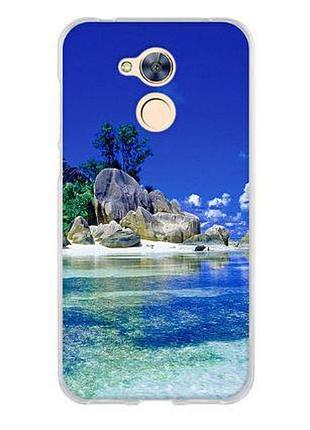 Бампер силіконовий чохол з принтом для huawei honor 6a острів