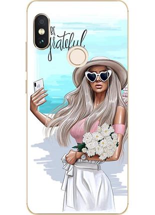 Бампер силиконовый чехол для xiaomi redmi note 5 с картинкой селфи