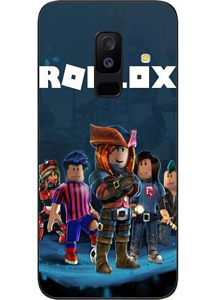 Бампер силиконовый чехол для samsung a6 plus 2018 galaxy a605f с картинкой roblox